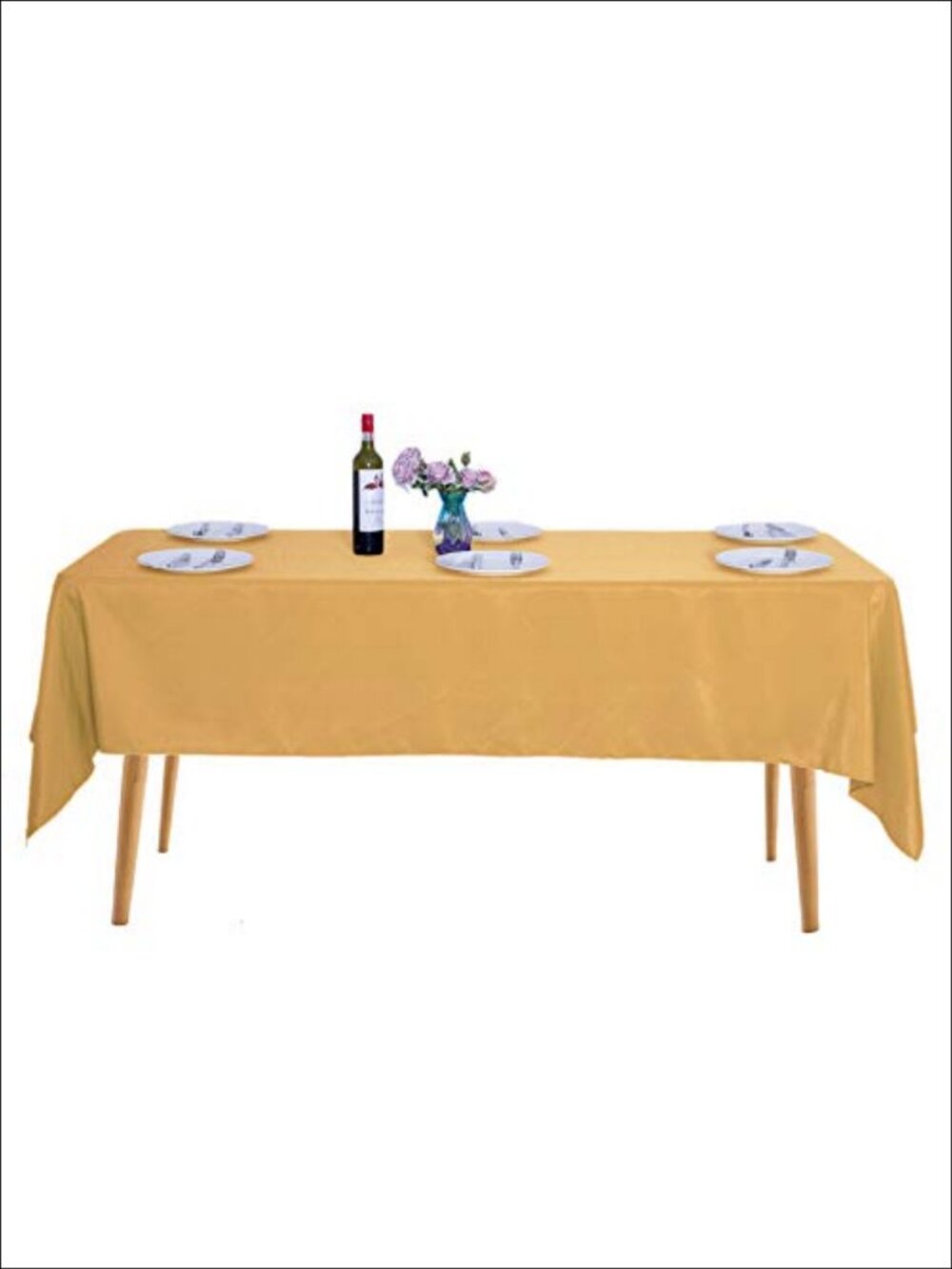 2 Pack Rectangular Tablecloth 60x120 Inch Polyester Fabric Wedding Banquet